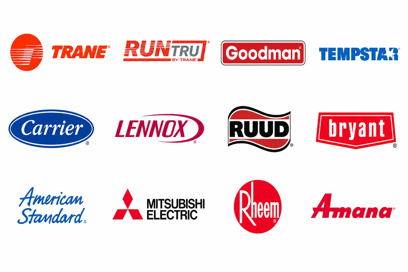 Major HVAC brands